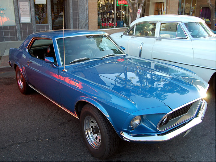 Blue classic car